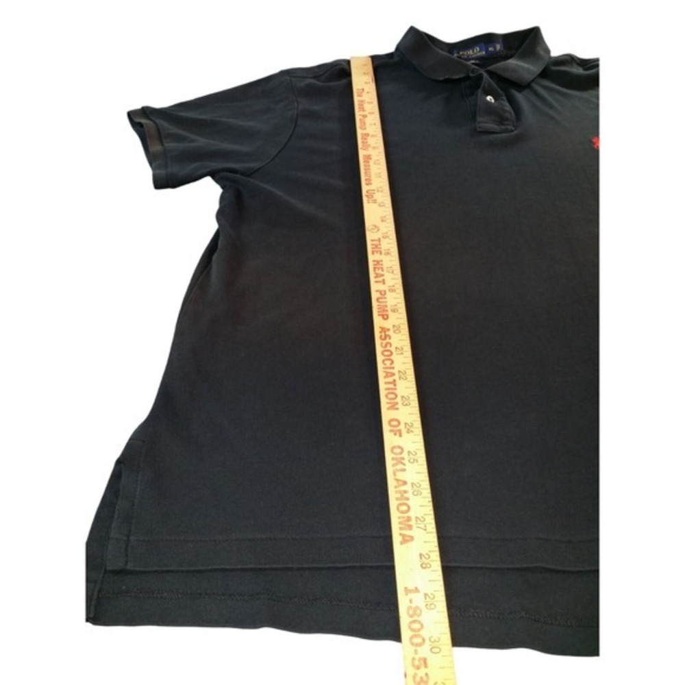 Polo Ralph Lauren Mens XL‎ Black Custom Fit Polo Shirt Short Sleeve Red Pony Top - Picture 4 of 8